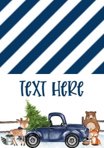 Christmas Winter Onederland Navy Woodland Food Tent Single Page: Christmas Winter Onederland Navy Woodland Invitation
