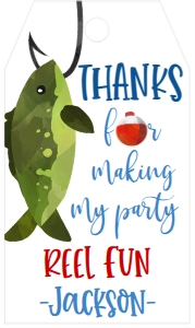Birthday Fish Big One Favor Tag: Birthday Fish Hook Big 3