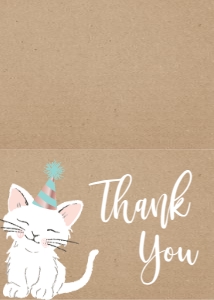 Birthday Kitten Kraft Thank You: Birthday Kitten Kraft