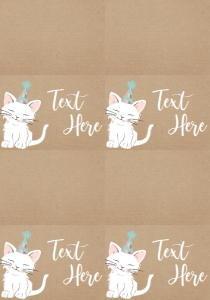 Birthday Kitten Kraft Food Tent Full Page: Birthday Kitten Kraft