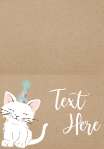 Birthday Kitten Kraft Food Tent Single Page: Birthday Kitten Kraft