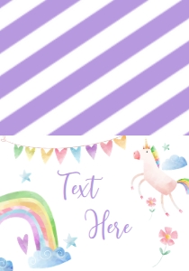 Birthday Unicorn V2 Food Tent Single Page: Birthday Unicorn V2