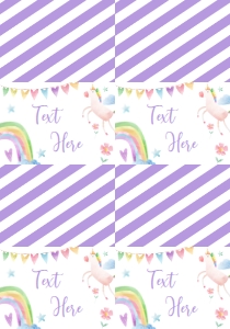 Birthday Unicorn V2 Food Tent Full Page: Birthday Unicorn V2