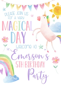 BIrthday Unicorn V2 Welcome Sign 8x10: Birthday Unicorn V2