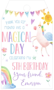 Birthday Unicorn V2 Favor Tag: Birthday Unicorn V2