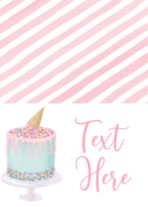 Birthday Ice Cream Cake Double Party Food Tent Single Page: Birthday Ice Cream Cake Double Party 7x5