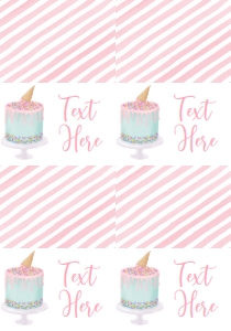 Birthday Ice Cream Cake Double Party Food Tent Full Page: Birthday Ice Cream Cake Double Party 7x5