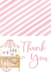 Birthday Ice Cream Cart Double Party Thank You: Birthday Ice Cream Cart Double Party