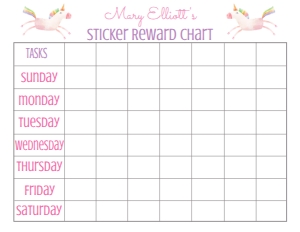 Sticker Reward Chart Unicorn: Sticker Reward Chart Unicorn