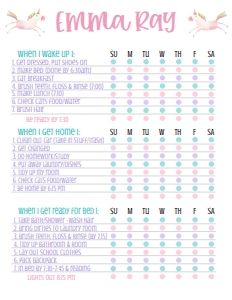 Chore Chart Unicorn V2 & Day: Chore Chart Unicorn V2 & Day