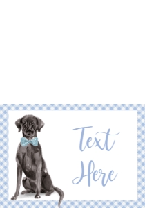 Baby Shower Dog Blue Watercolor Black Lab Food Tent Single Page: Baby Shower Dog Blue Watercolor Black Lab