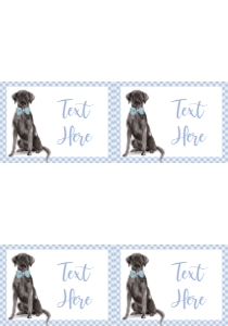 Baby Shower Dog Blue Watercolor Black Lab Food Tent Full Page: Baby Shower Dog Blue Watercolor Black Lab