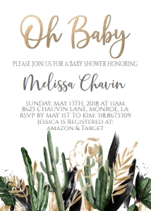 Baby Shower Oh Baby Desert Invitation: Baby Shower Oh Baby Desert Invitation