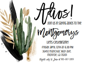 Adios Farewell Desert Party Invite: Adios Farewell Desert Party Invite