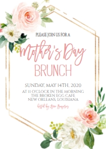 Mother's Day Brunch Pink Floral Geo: Mother's Day Brunch Pink Floral Geo