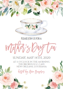 Mother's Day Tea Pink Floral Tea Cup: Mother's Day Tea Pink Floral Tea Cup