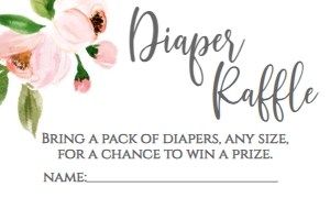 Baby Shower Oh Baby Pink Floral Wreath Diaper Raffle: Baby Shower Oh Baby Pink Floral Wreath Invitation