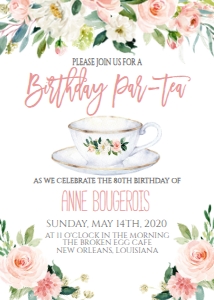 Birthday Par Tea Adult Pink Floral design preview