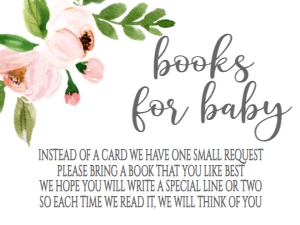 Baby Shower Oh Baby Pink Floral Wreath Book Card: Baby Shower Oh Baby Pink Floral Wreath Invitation