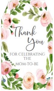 Baby Shower Oh Baby Pink Floral Wreath Favor Tag: Baby Shower Oh Baby Pink Floral Wreath Invitation