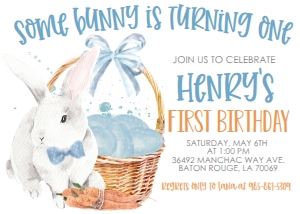 Birthday Bunny Blue One: Birthday Bunny Blue One
