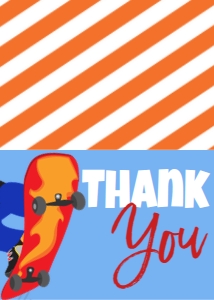 Birthday Skate-tastic Skateboard Boy Thank You: Birthday Skate-tastic Skateboard Boy