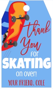Birthday Skate-tastic Skateboard Boy Favor Tag: Birthday Skate-tastic Skateboard Boy