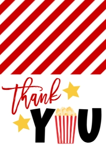 Birthday Movie Night Red White Thank You: School PTO Family Movie Night