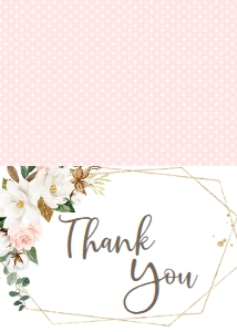 Baby Shower Cotton Gold Frame Thank You: Baby Shower Cotton Gold Frame Invite
