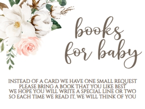 Baby Shower Cotton Gold Frame Book Card: Baby Shower Cotton Gold Frame Invite