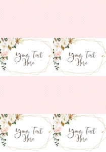 Baby Shower Cotton Gold Frame Food Tent Full Page: Baby Shower Cotton Gold Frame Invite