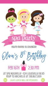 Birthday Spa Party BBB Text Invite: Birthday Spa Party BBB