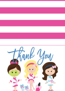 Birthday Spa Party BBB Thank You: Birthday Spa Party BBB