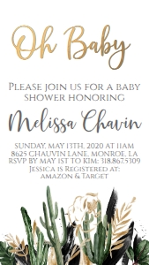 Baby Shower Oh Baby Desert Text Invite: Baby Shower Oh Baby Desert Invitation