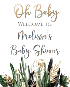 Baby Shower Oh Baby Desert Welcome Sign: Baby Shower Oh Baby Desert Invitation