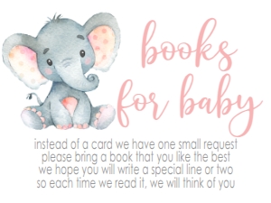 Baby Shower Pink Frame Elephant Book Card: Baby Shower Pink Frame Elephant Invitation