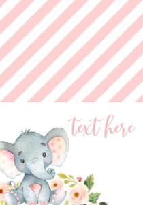Baby Shower Pink Frame Elephant Food Tent: Baby Shower Pink Frame Elephant Invitation