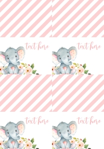 Baby Shower Pink Frame Elephant Food Tent Full Page: Baby Shower Pink Frame Elephant Invitation