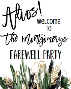 Adios Farewell Desert Party Welcome Sign: Adios Farewell Desert Party Invite