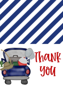 Birthday Fishing Truck Thank You: Birthday Fishing Truck 7x5
