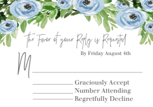 Communion Wreath Blue Floral RSVP: Baptism Blue Floral Wreath