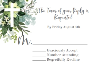 Communion Eucalyptus RSVP: Communion Eucalyptus Cross 7x5