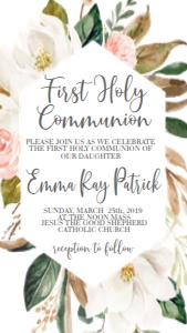 Communion Cotton Magnolia Text Invite: Communion Cotton Magnolia