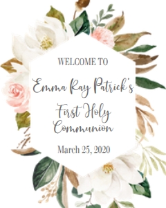 Communion Cotton Magnolia Welcome Sign: Communion Cotton Magnolia