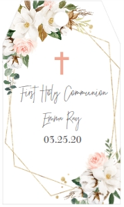 Communion Cotton Gold Frame Favor Tag: Communion Cotton Gold Frame