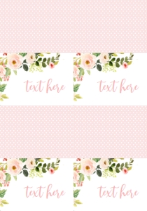 Communion Pink Floral Frame Food Tent Full Page: Baptism Pink Floral Frame