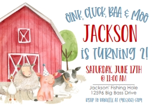 Birthday Farm Animal 7x5 design preview