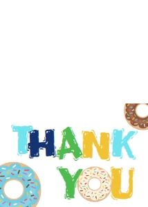 Birthday Donut Dunk Splash Bright Blue Thank You: Birthday Donut Dunk Splash Bright Blue