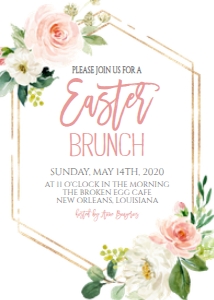 Easter Brunch Pink Floral Geo: Easter Brunch Pink Floral Geo