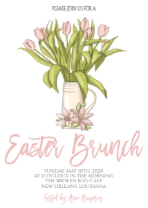 Easter Brunch Pink Tulip Jar: Easter Brunch Pink Tulip Jar